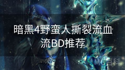 暗黑4野蛮人撕裂流血流BD推荐