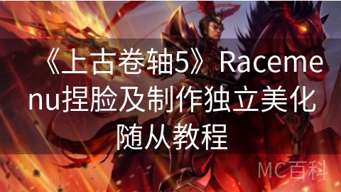 《上古卷轴5》Racemenu捏脸及制作独立美化随从教程