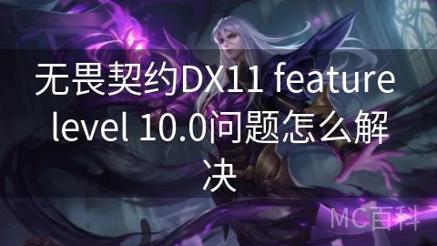 无畏契约DX11 feature level 10.0问题怎么解决