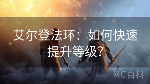 艾尔登法环：如何快速提升等级？